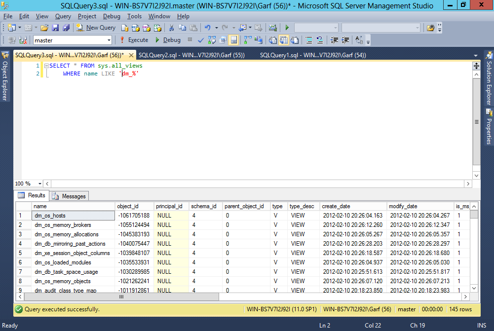Line numbers added to SSMS.